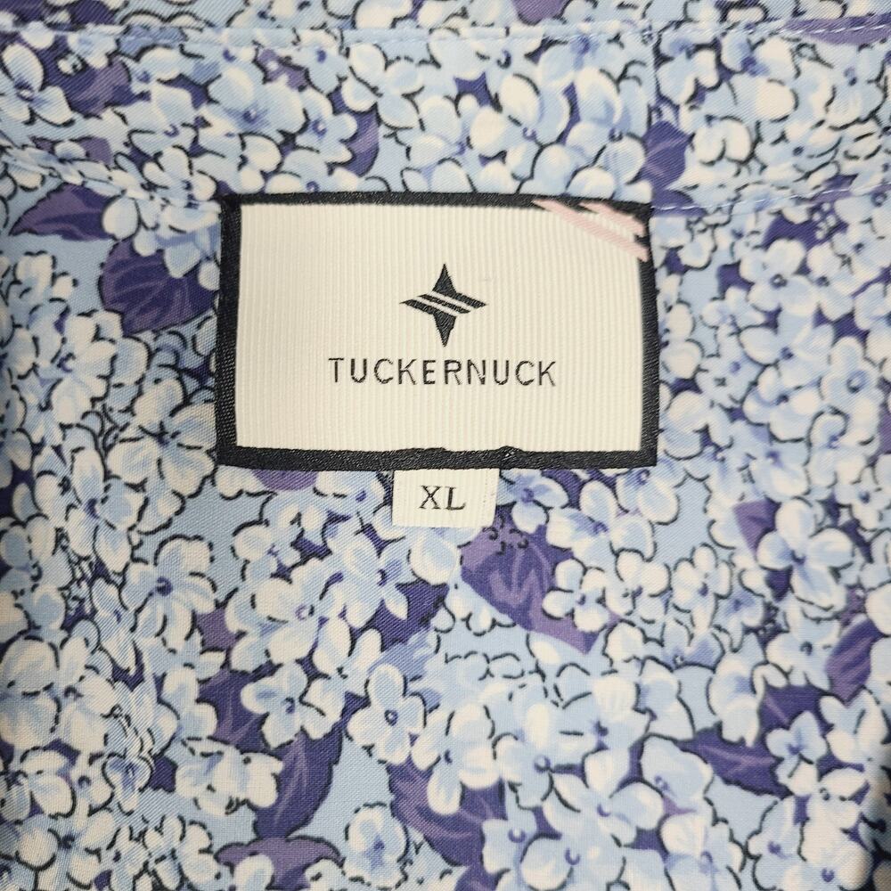 Tuckernuck Floral Dress XL Blue White Shirt Dress Preppy Cottagecore - Picture 7 of 10
